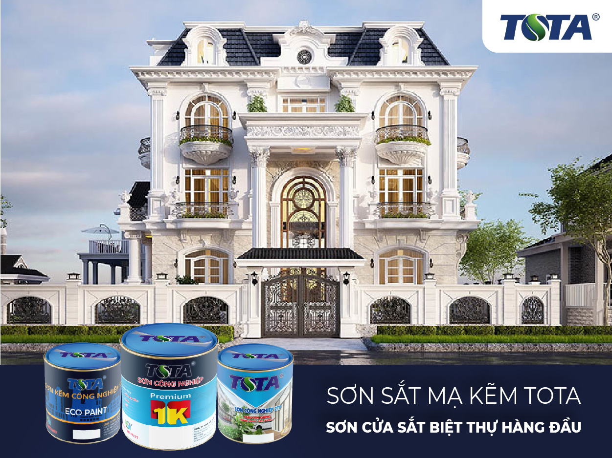 Bộ sưu tập sơn sắt mạ kẽm ToTa Paint chuyên dụng cho cửa sắt biệt thự