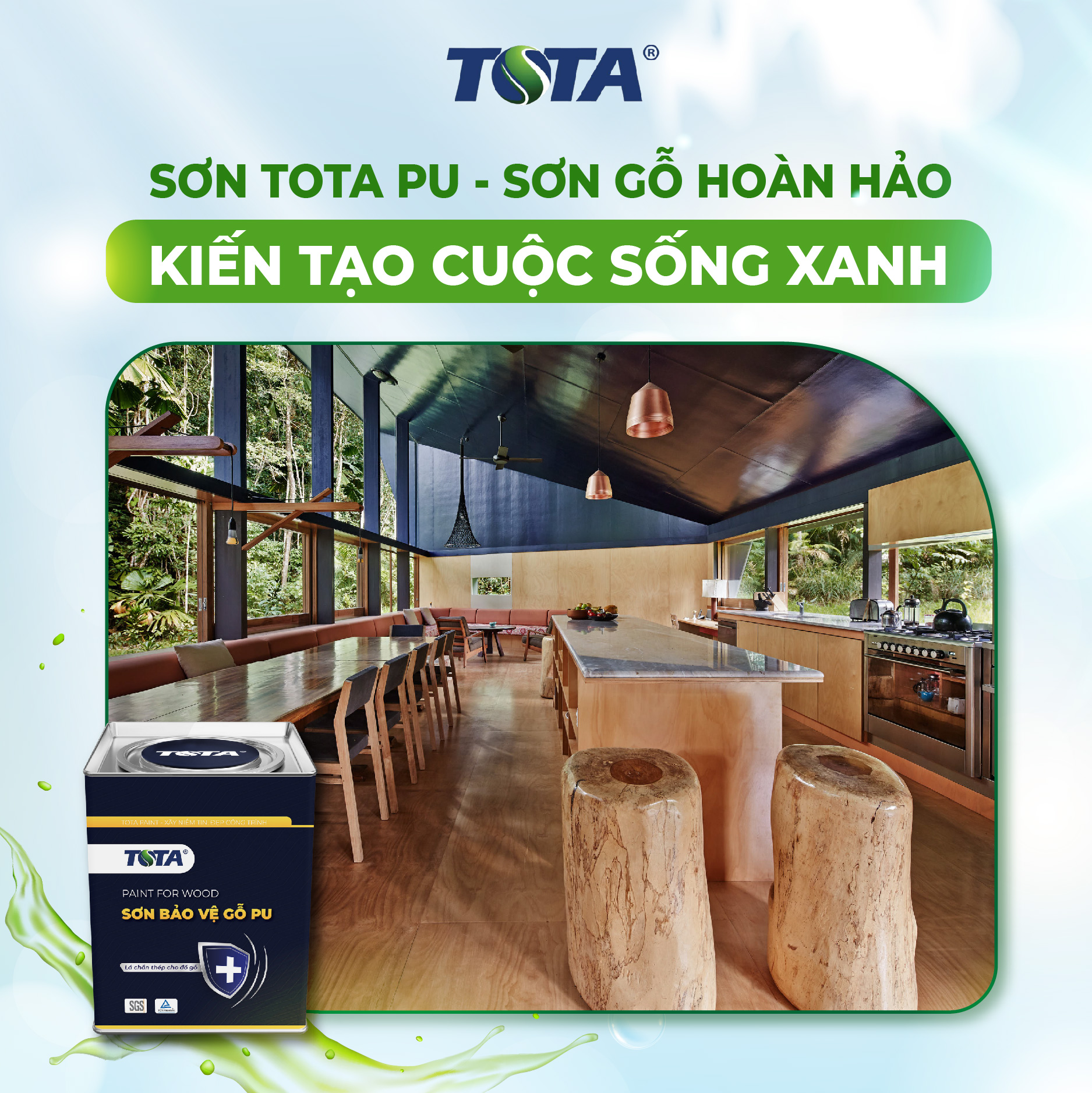 Sơn gỗ PU ToTa - sơn cao cấp cho bề mặt gỗ