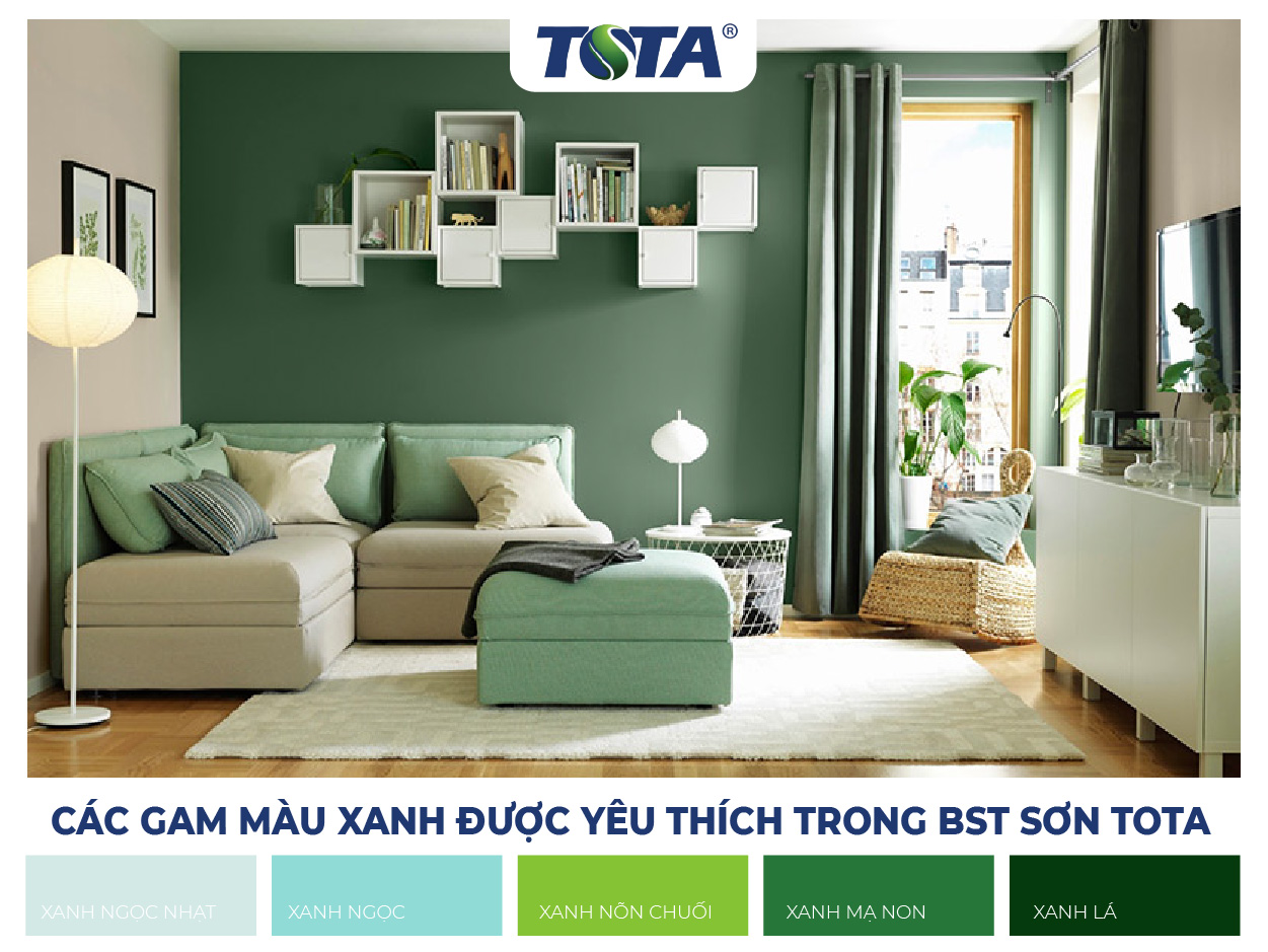 Các gam màu xanh được yêu thích trong bộ sưu tập sơn mạ kẽm ToTa