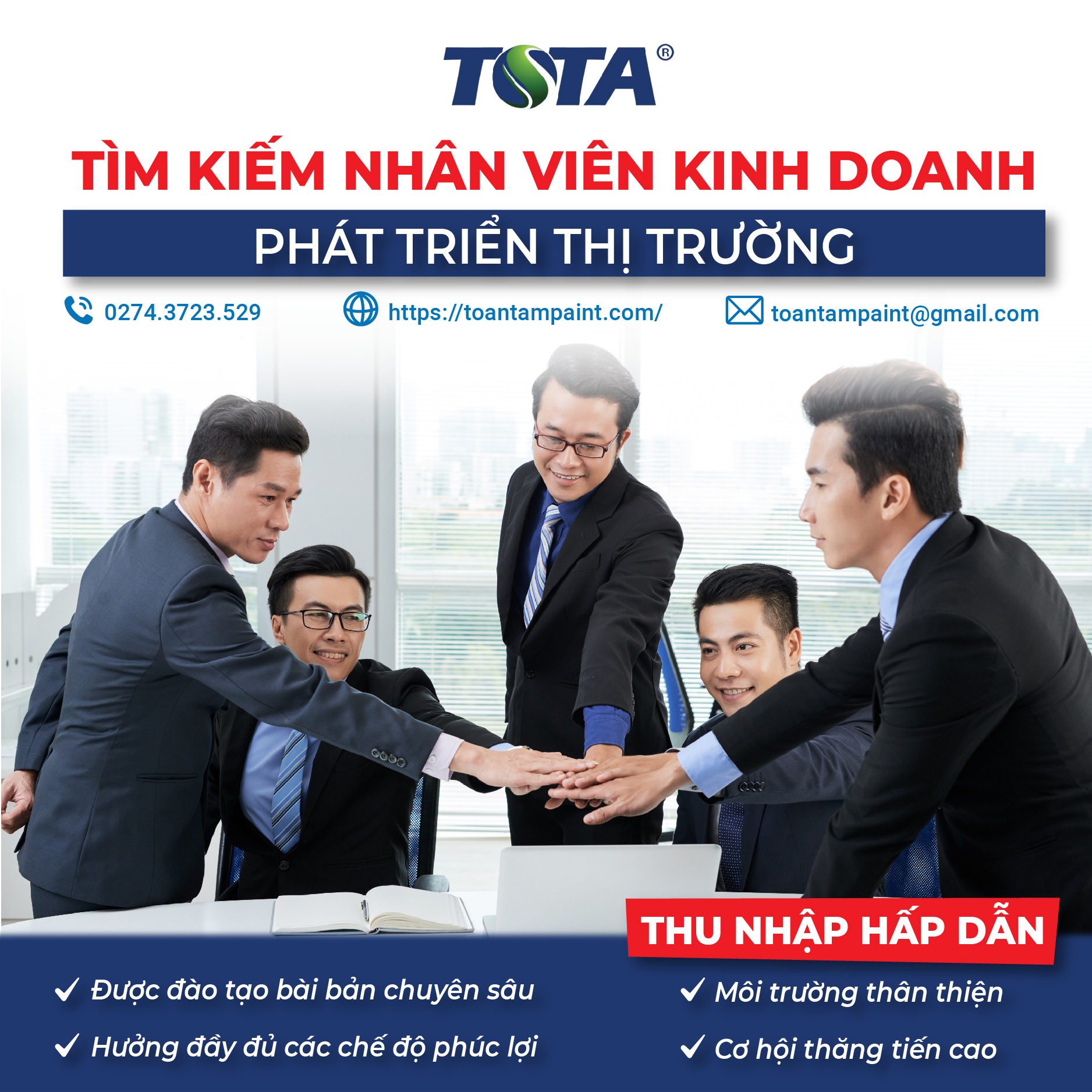 ToTa Paint tuyển dụng nhan viên kinh doanh